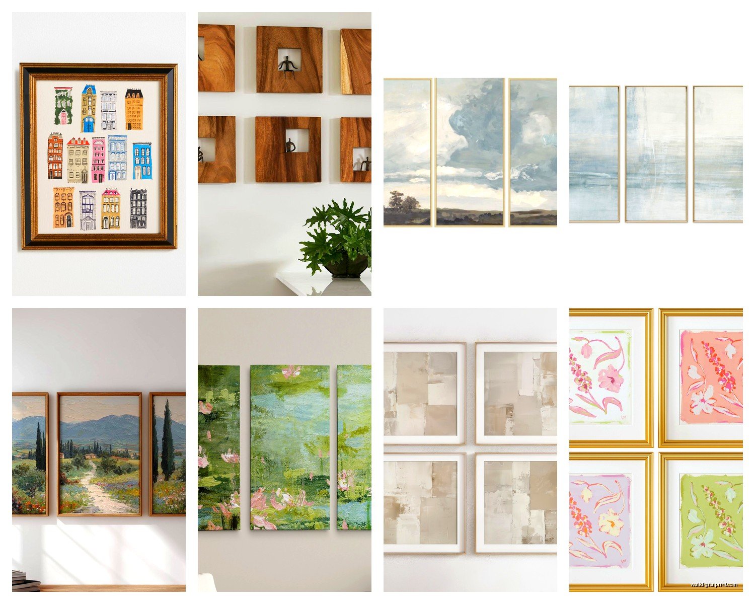 4 Piece Wall Art: Quad Panel Multi-Section Sets