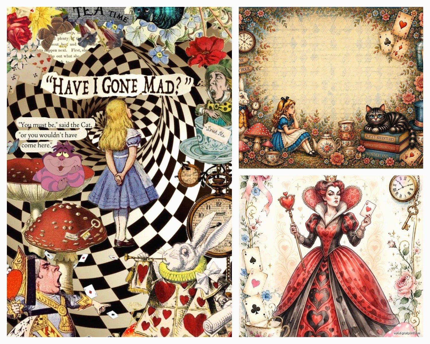 Alice in Wonderland Wall Art: Lewis Carroll Fantasy Story