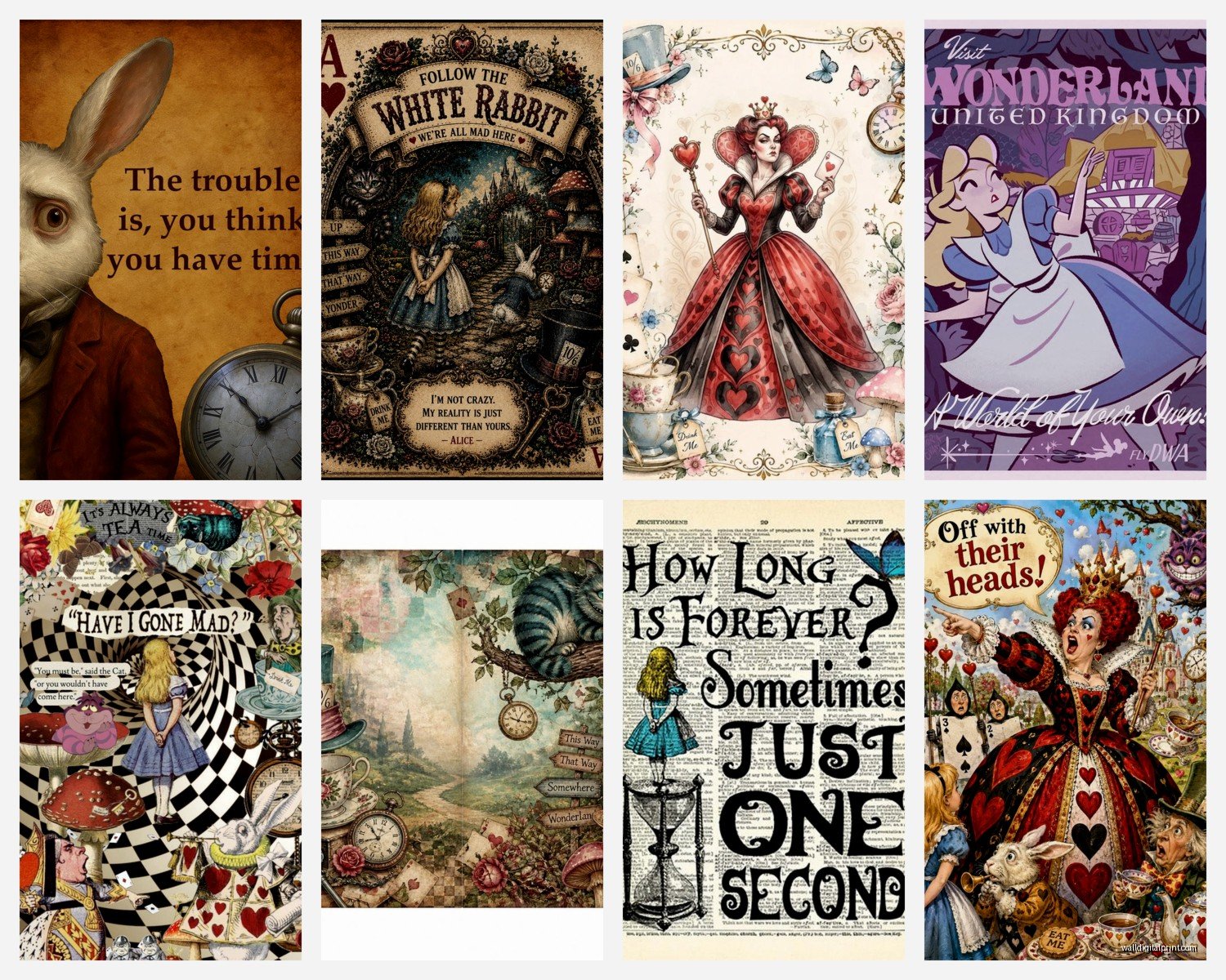 Alice in Wonderland Wall Art: Lewis Carroll Fantasy Story