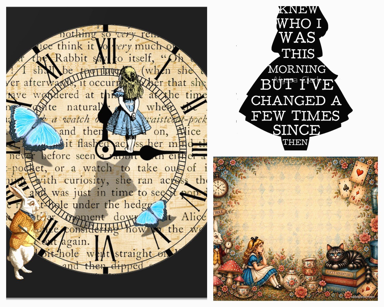 Alice in Wonderland Wall Art: Lewis Carroll Fantasy Story