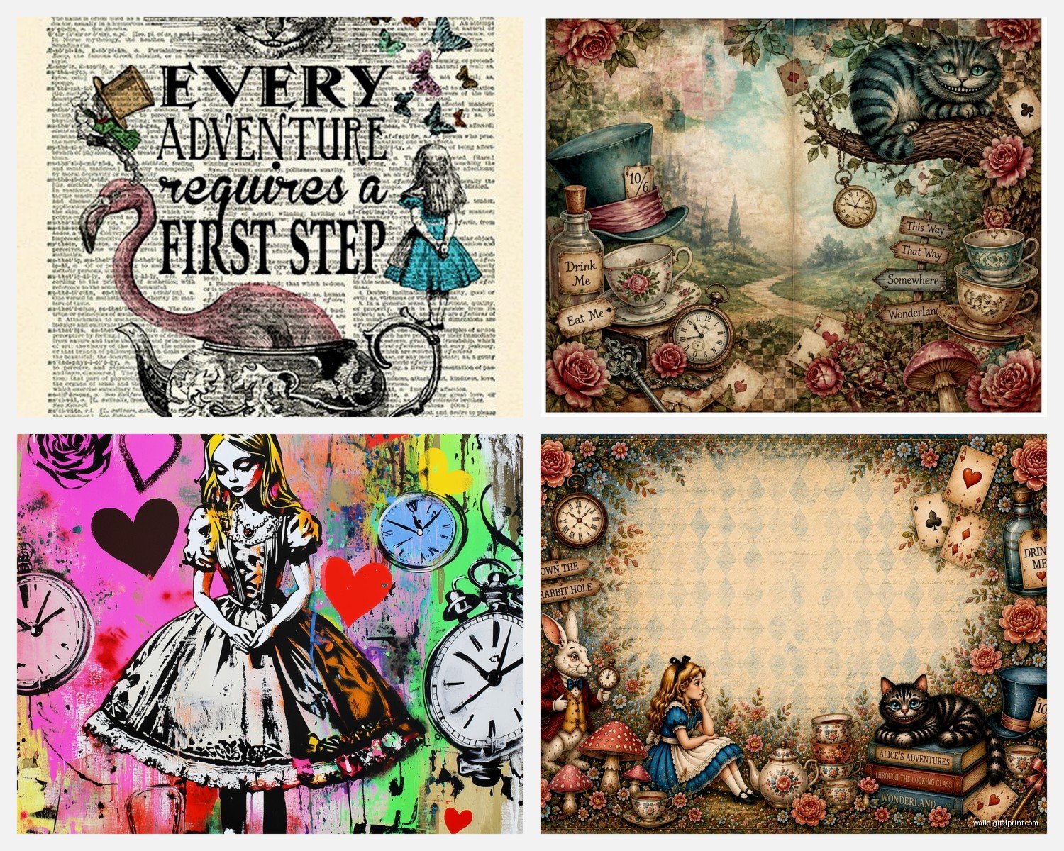 Alice in Wonderland Wall Art: Lewis Carroll Fantasy Story