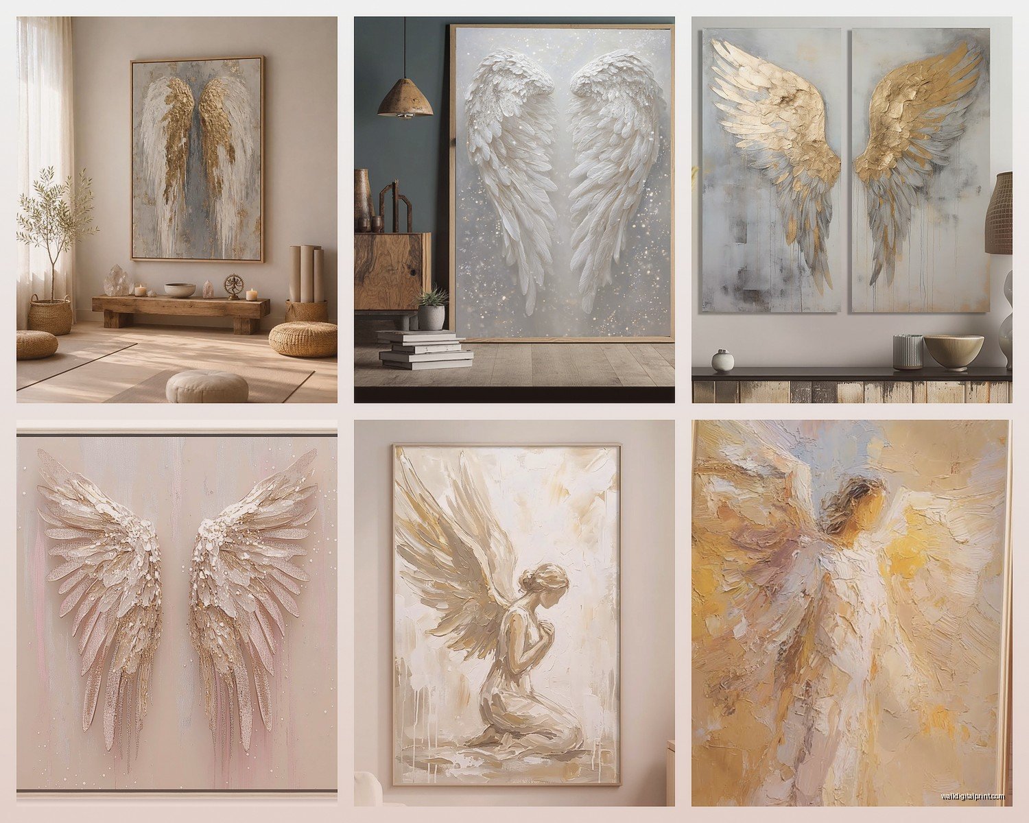 Angel Wall Art: Cherub Guardian Religious Spiritual Wings