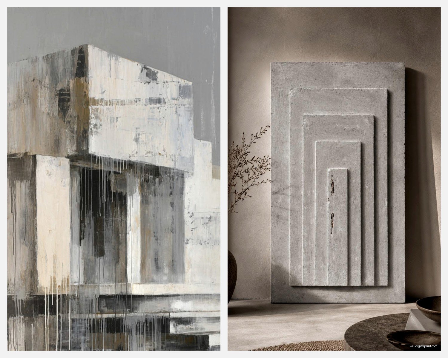 Architectural Wall Art: Building Structure Blueprint Design