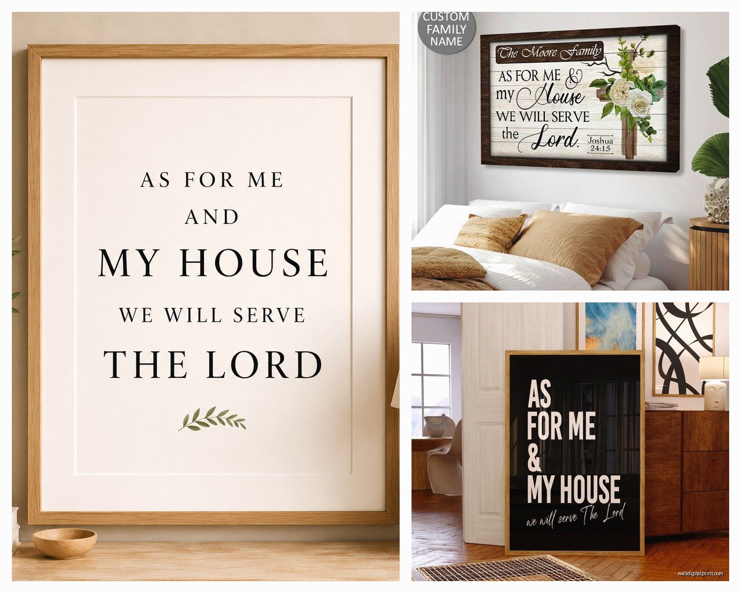 As for Me and My House Wall Art: Joshua 24:15 Scripture