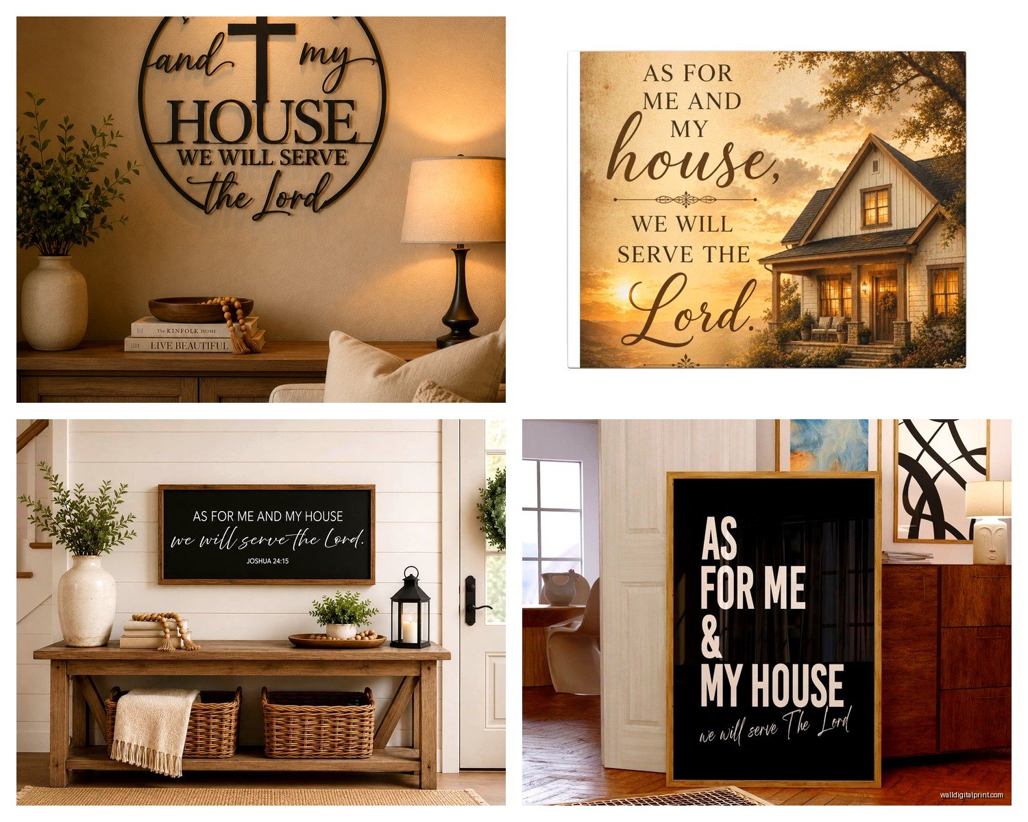 As for Me and My House Wall Art: Joshua 24:15 Scripture