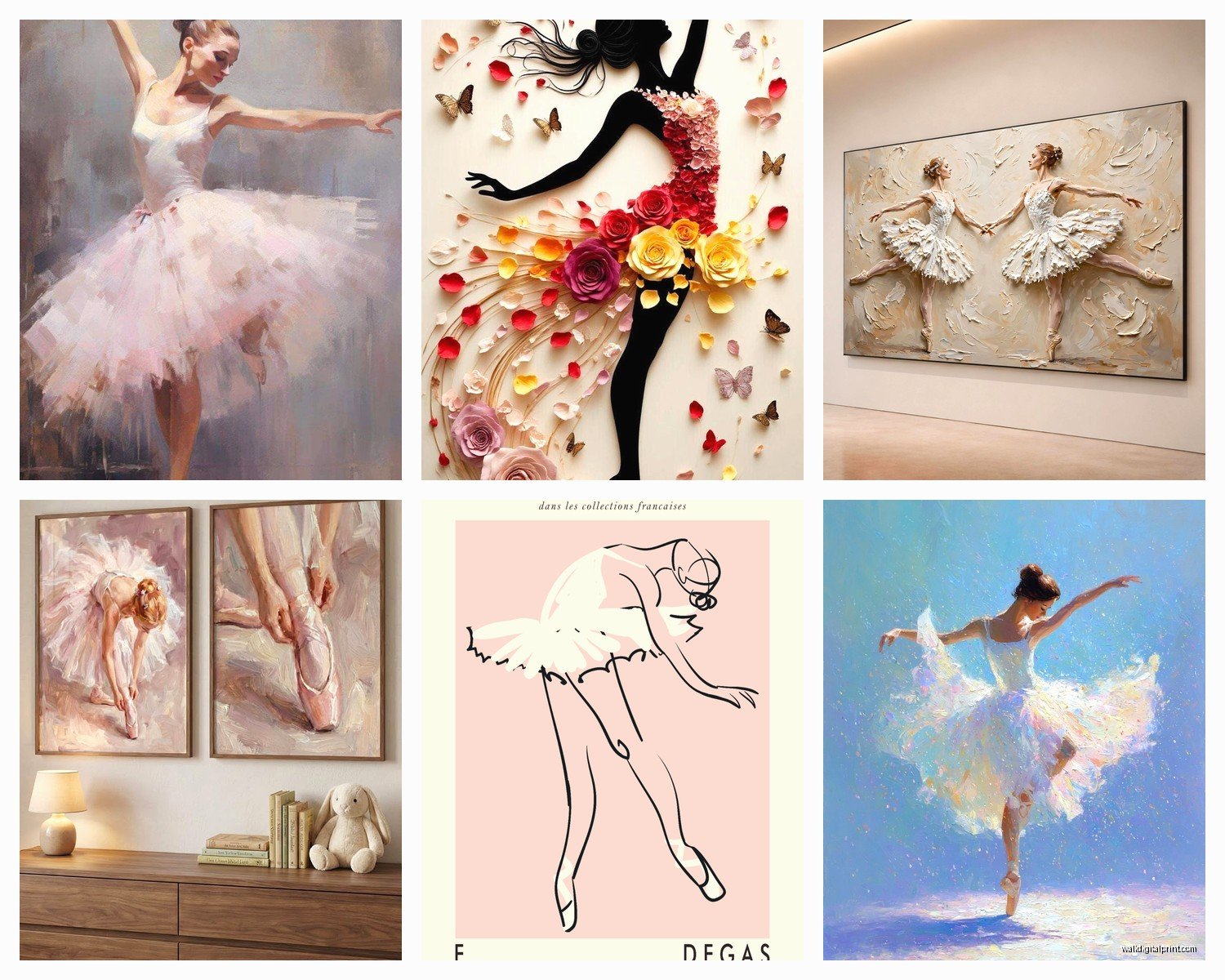 Ballerina Wall Art: Ballet Dancer Pointe Dance Studio