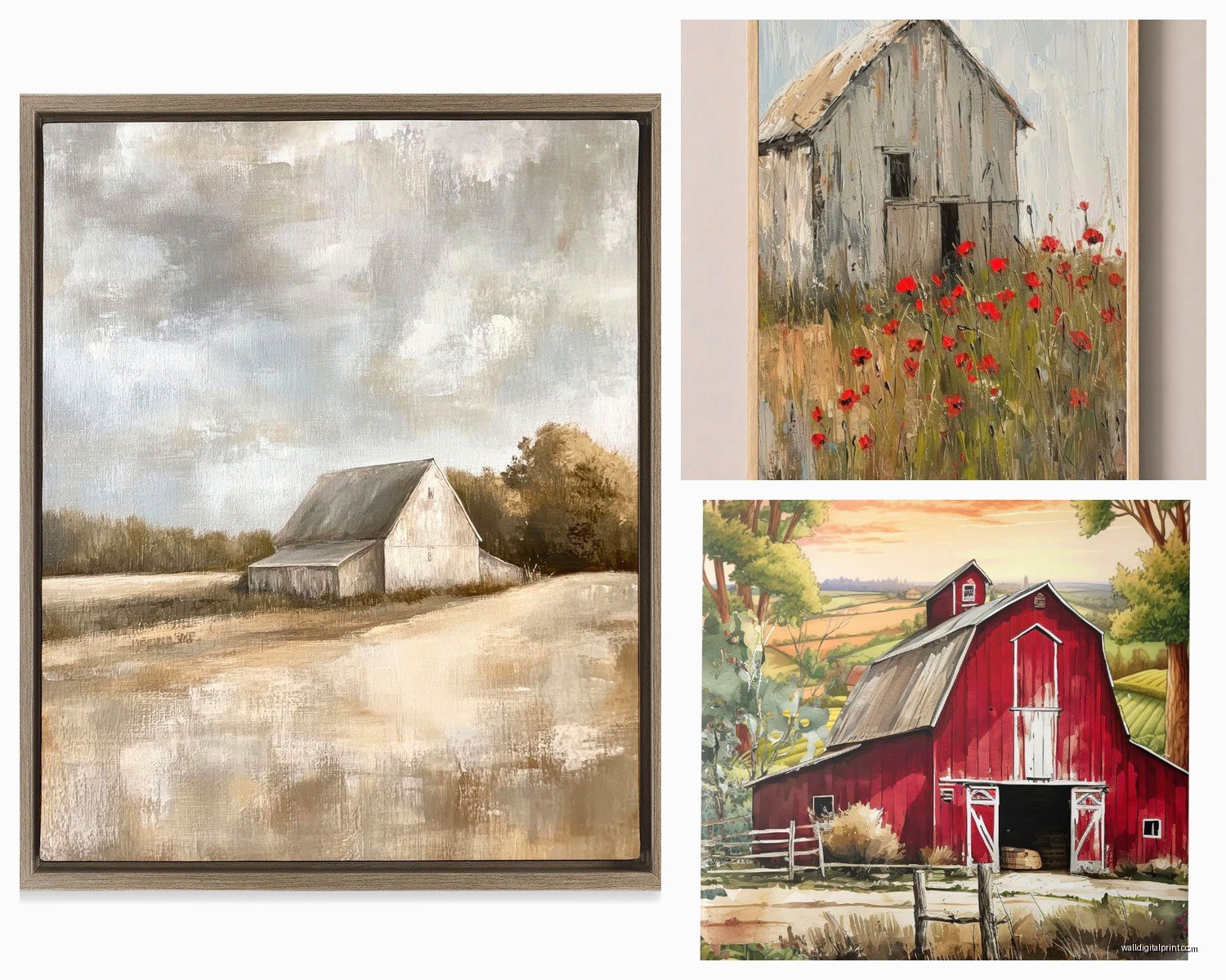 Barn Wall Art: Farmhouse Rural Agricultural Building