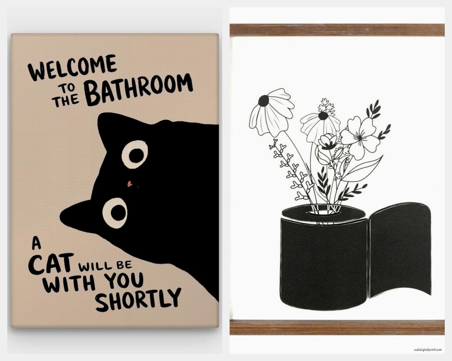 Black and White Wall Art Bathroom: Monochrome Bath Space