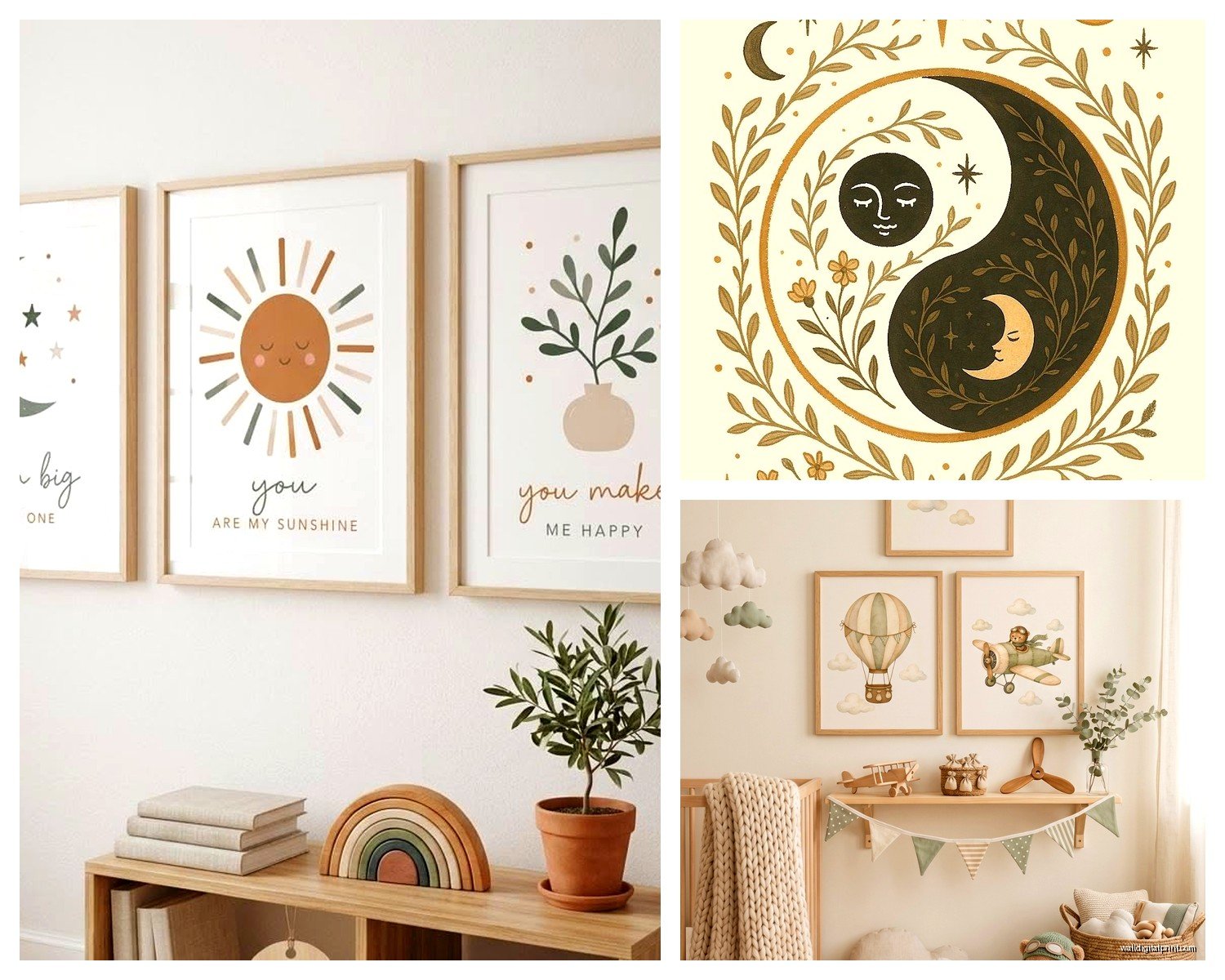 Boho Nursery Wall Art: Bohemian Eclectic Baby Room Decor