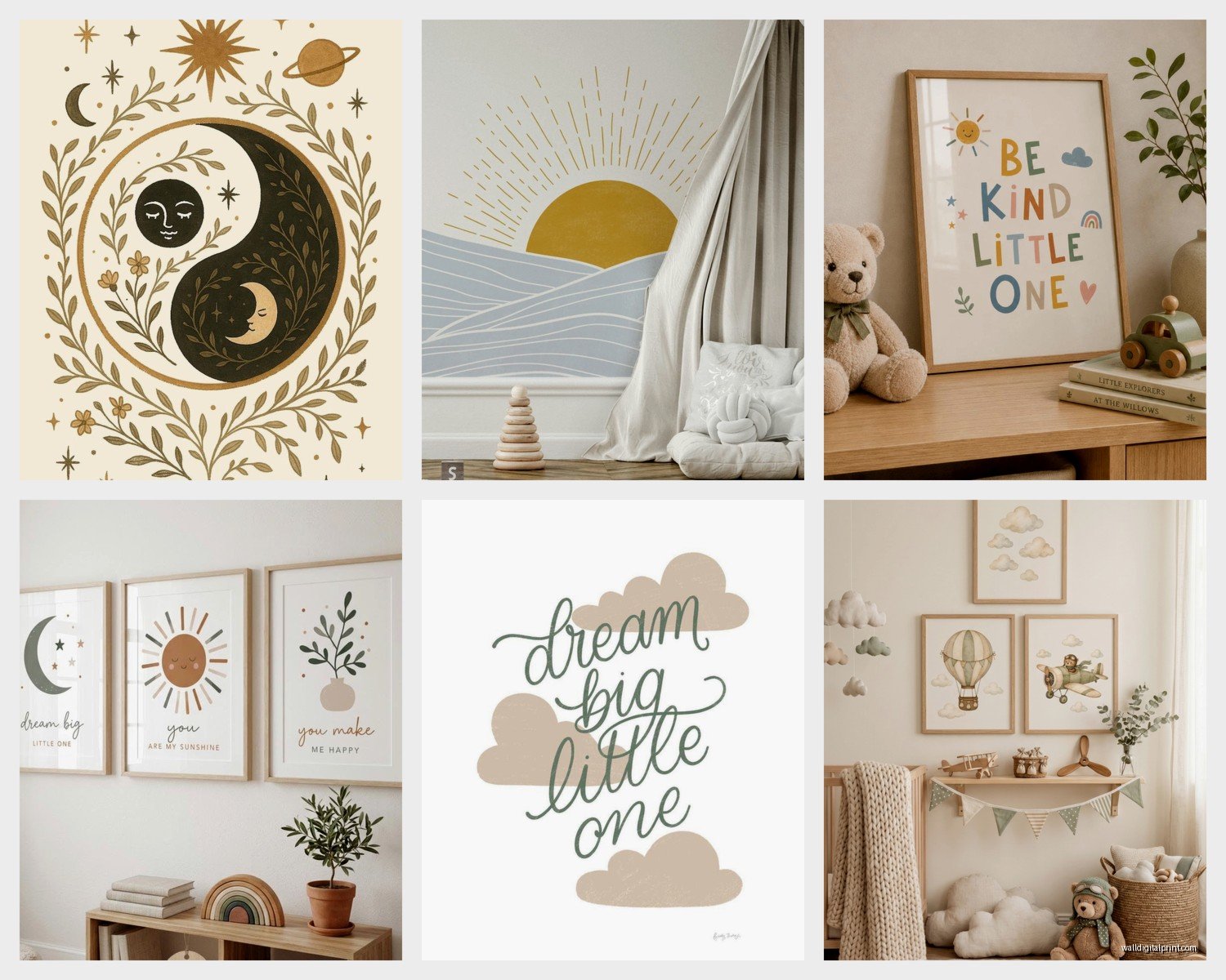 Boho Nursery Wall Art: Bohemian Eclectic Baby Room Decor