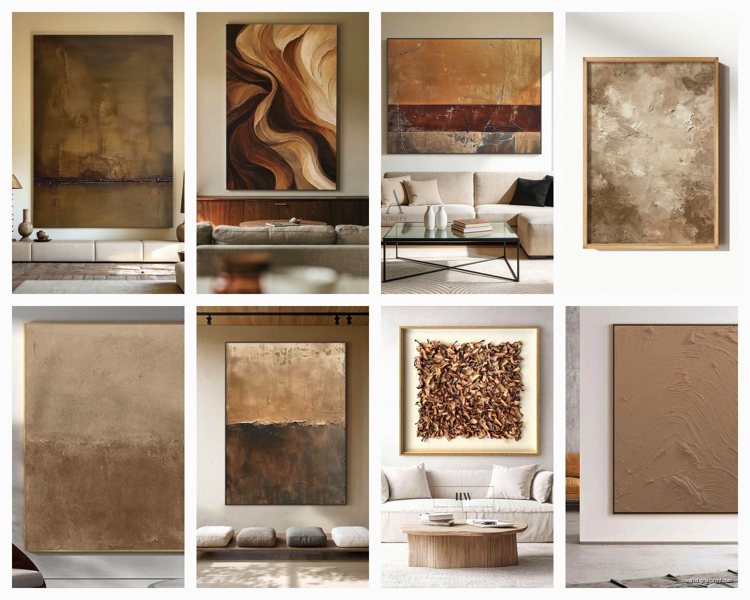 Brown Wall Art: Chocolate Tan Earth Tone Warm Designs