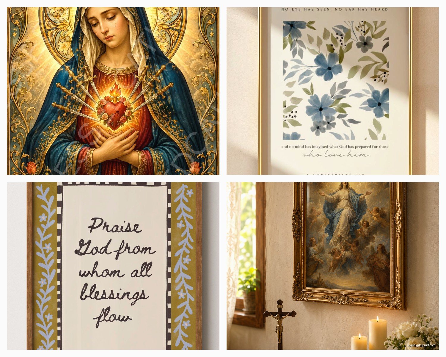 Catholic Wall Art: Religious Saints Virgin Mary Decor