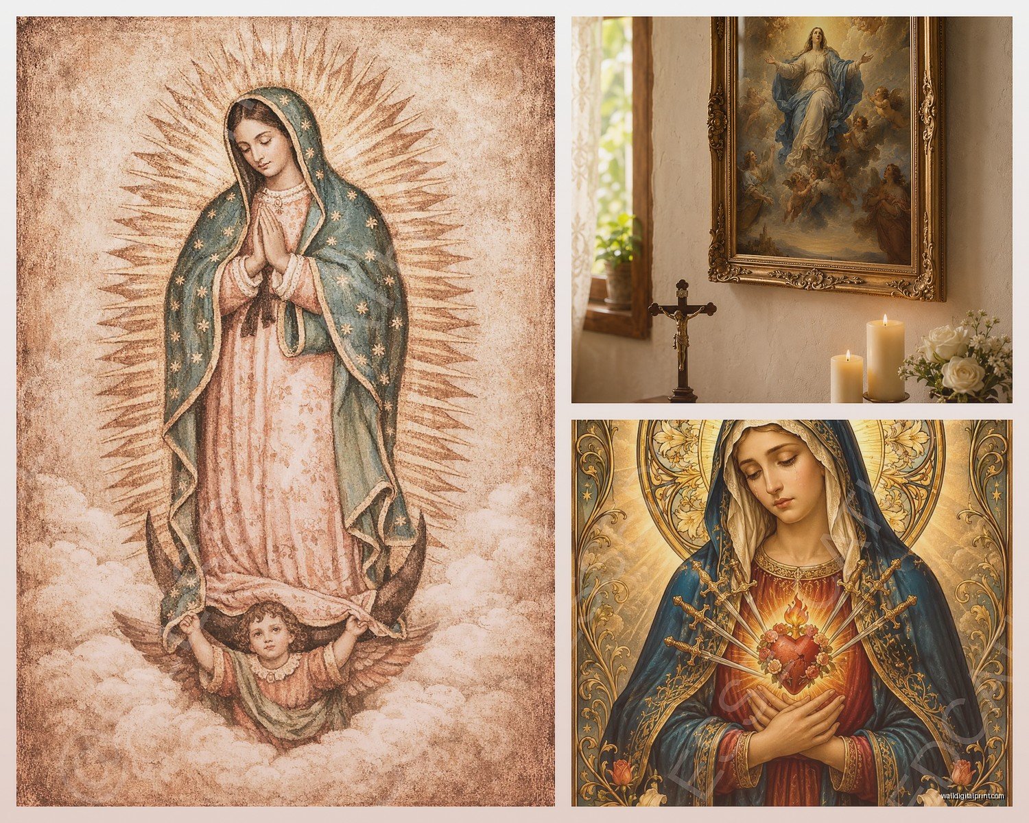 Catholic Wall Art: Religious Saints Virgin Mary Decor
