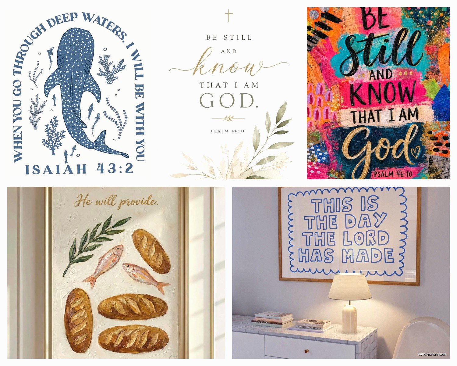 Christian Wall Art: Faith Religious Scripture Cross Decor