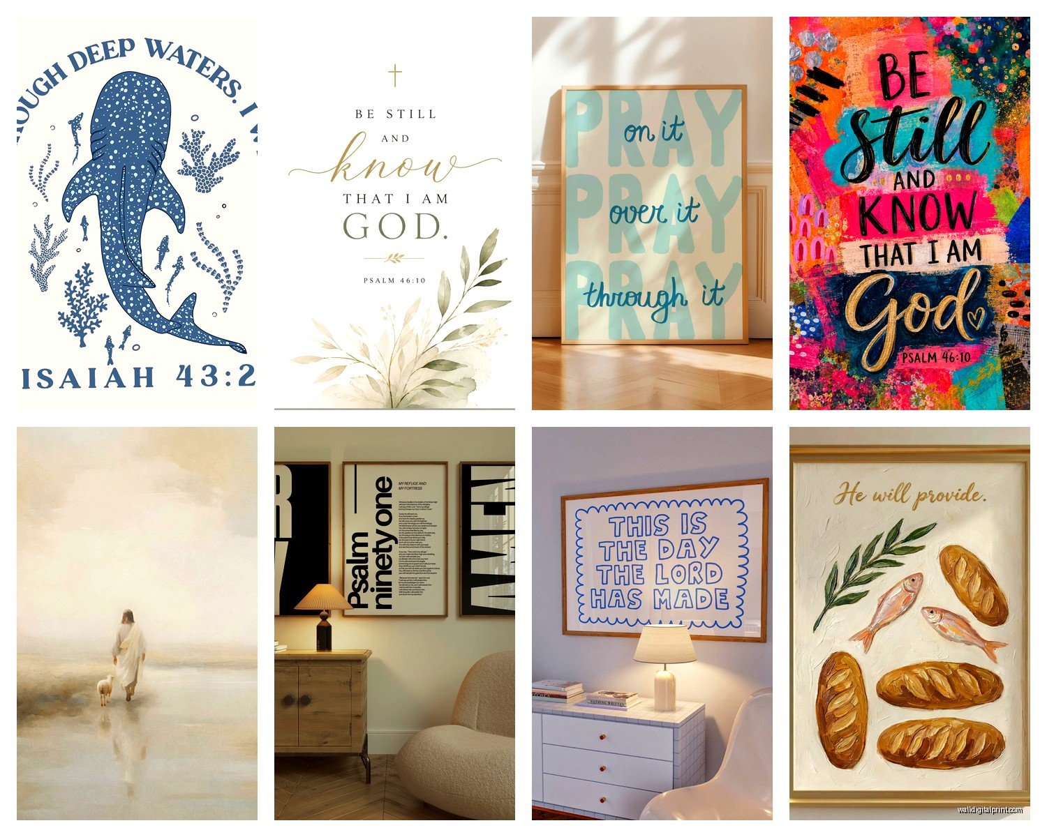 Christian Wall Art: Faith Religious Scripture Cross Decor