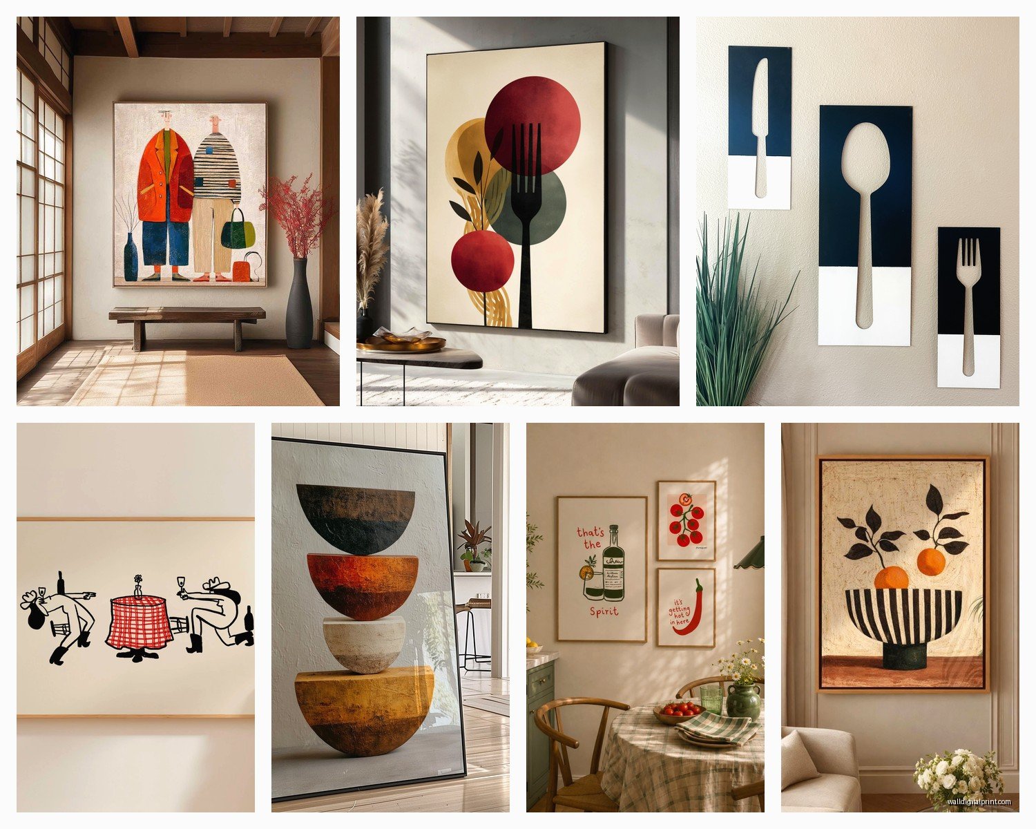 Contemporary Kitchen Wall Art: Current Modern Cooking Designs