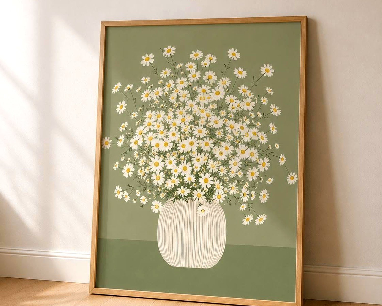 Daisy Wall Art: White Flower Simple Cheerful Garden