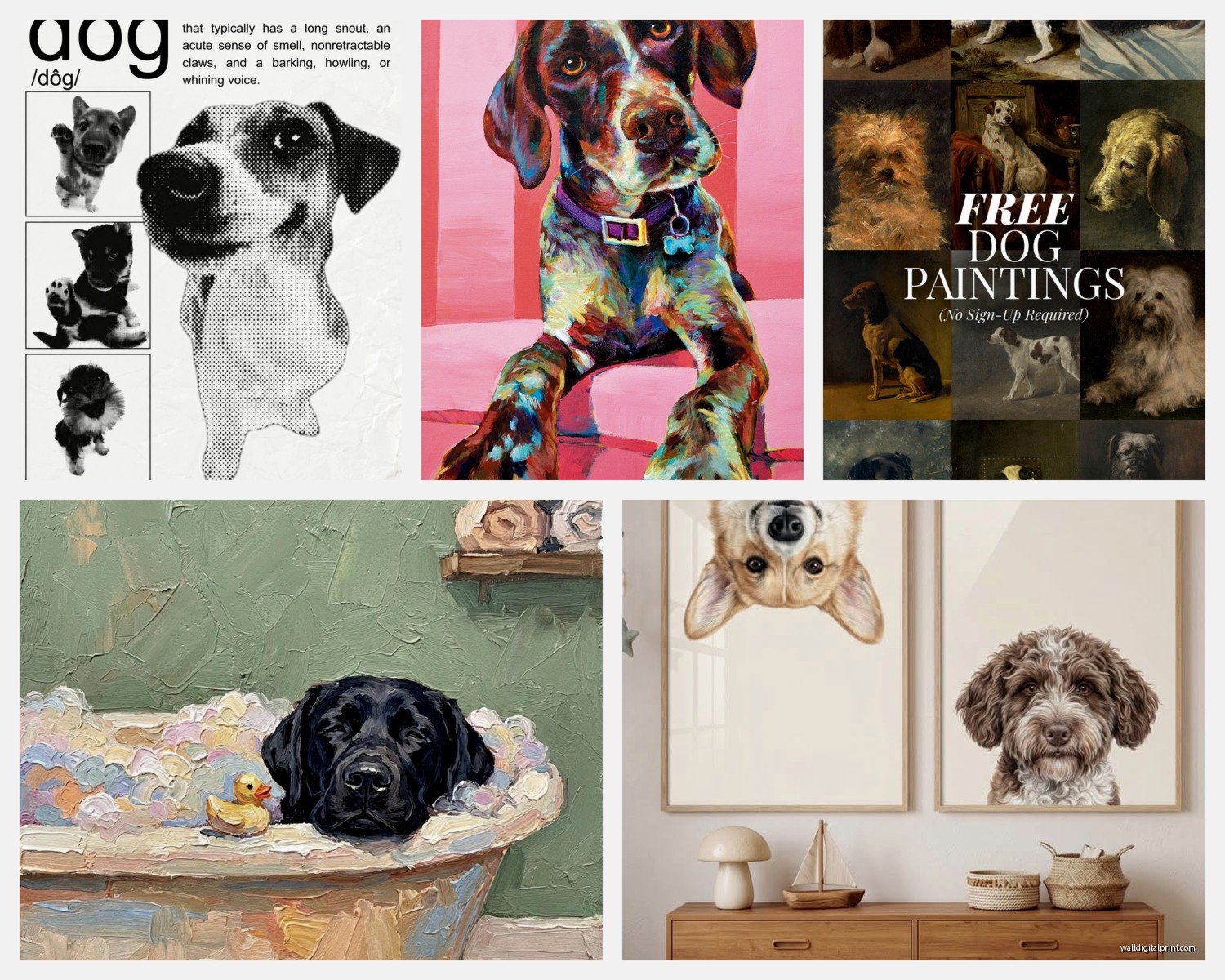 Dog Prints Wall Art: Pet Portrait Photography Canine