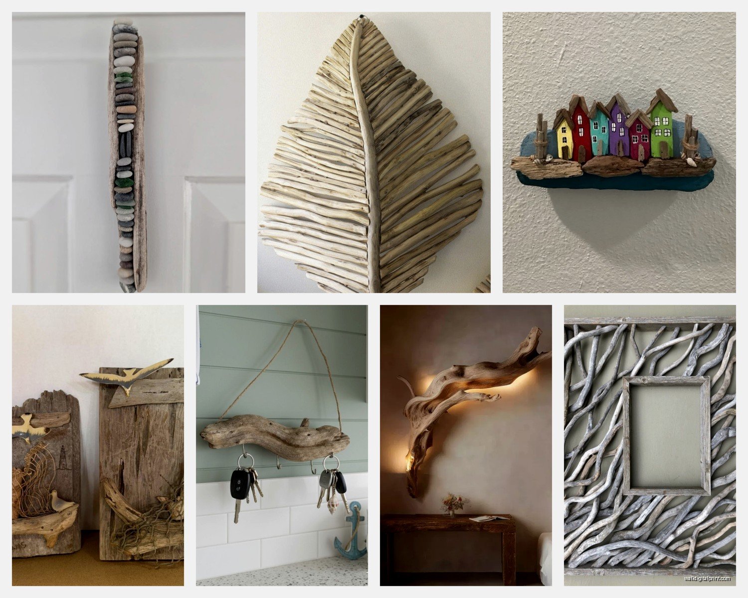 Driftwood Wall Art: Beach-Found Wood Natural Sculpture