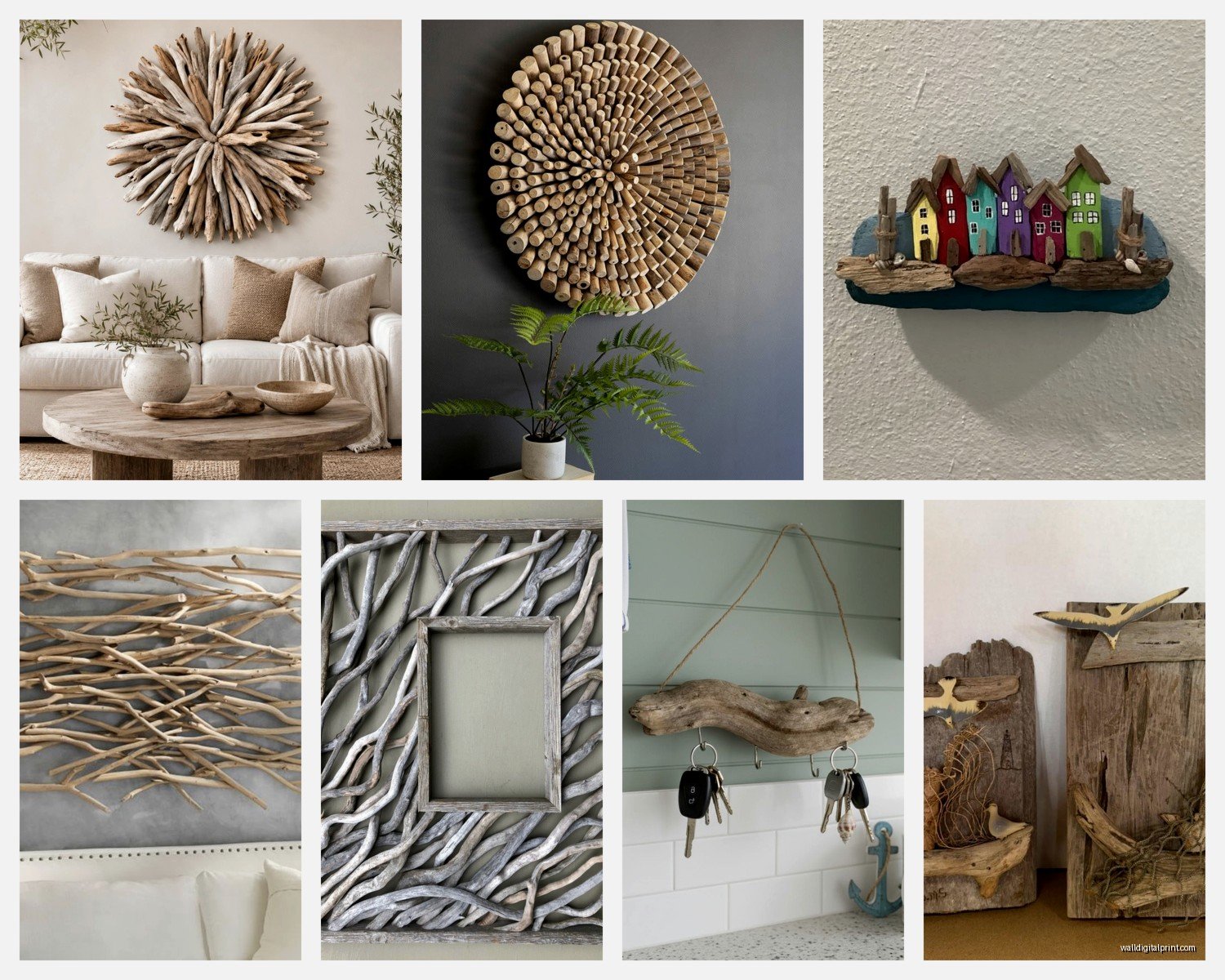 Driftwood Wall Art: Beach-Found Wood Natural Sculpture