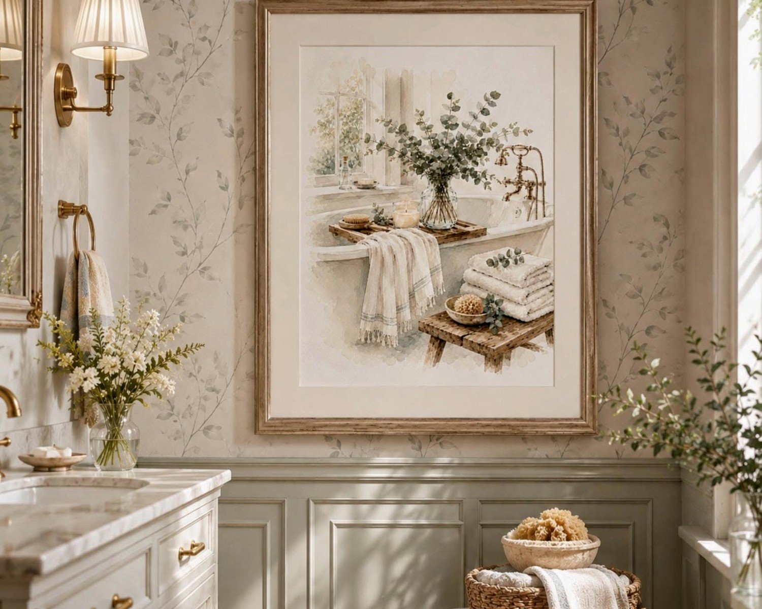 Elegant Bathroom Wall Art: Sophisticated Refined Bath Decor