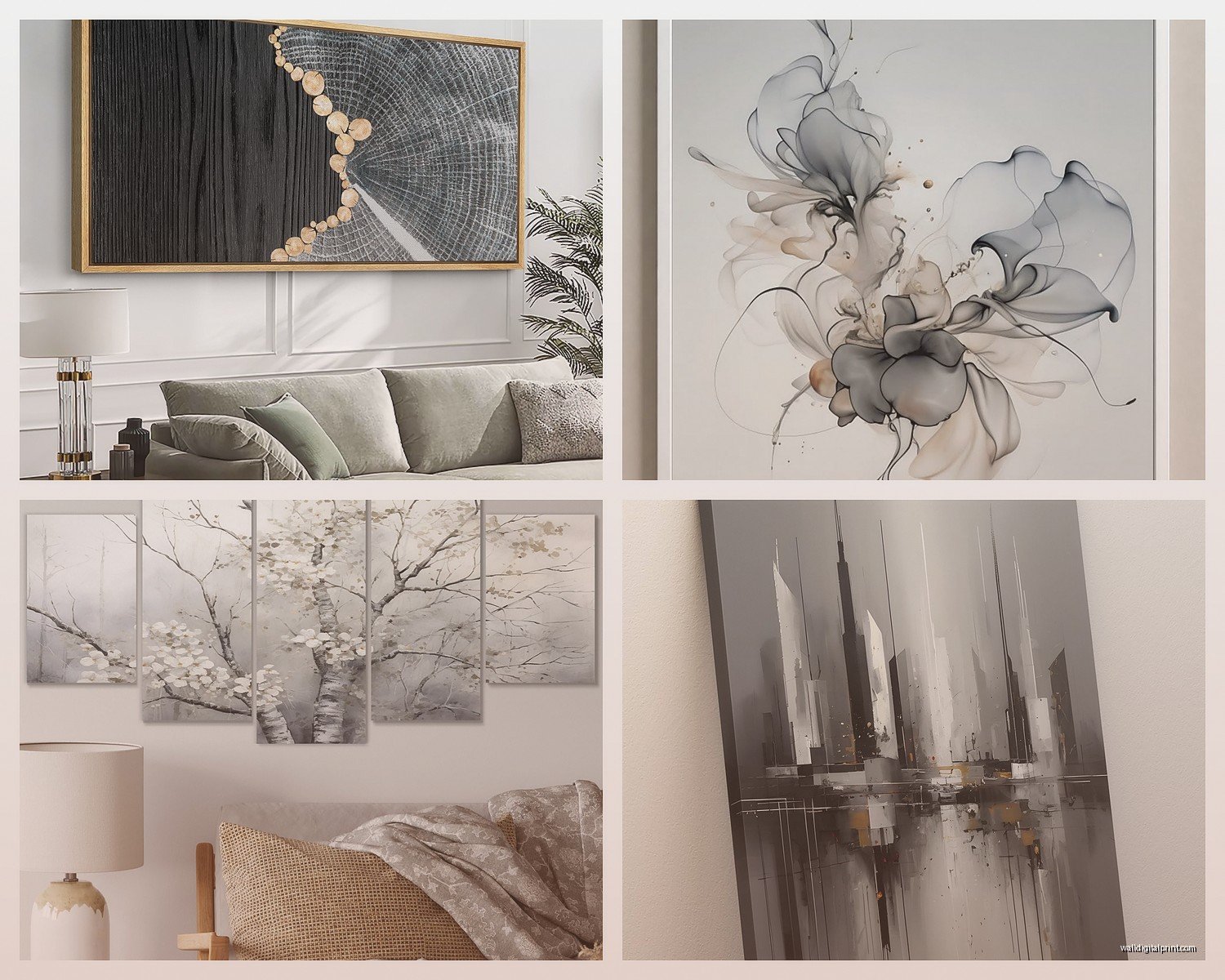 Grey Wall Art: Charcoal to Silver Neutral Spectrum