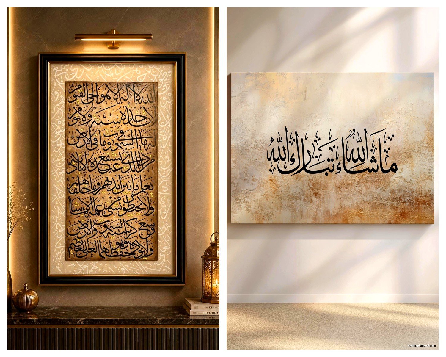 Islamic Calligraphy Wall Art: Arabic Script Muslim Faith
