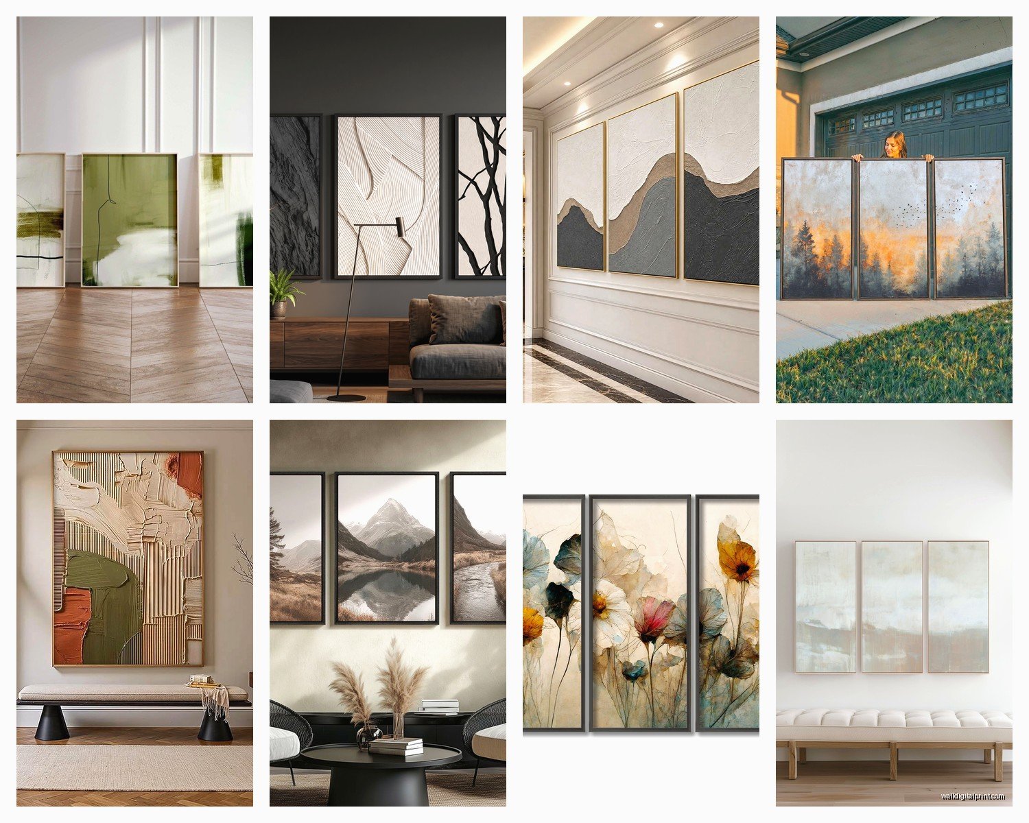 Large 3 Piece Wall Art: Oversized Triptych Sets