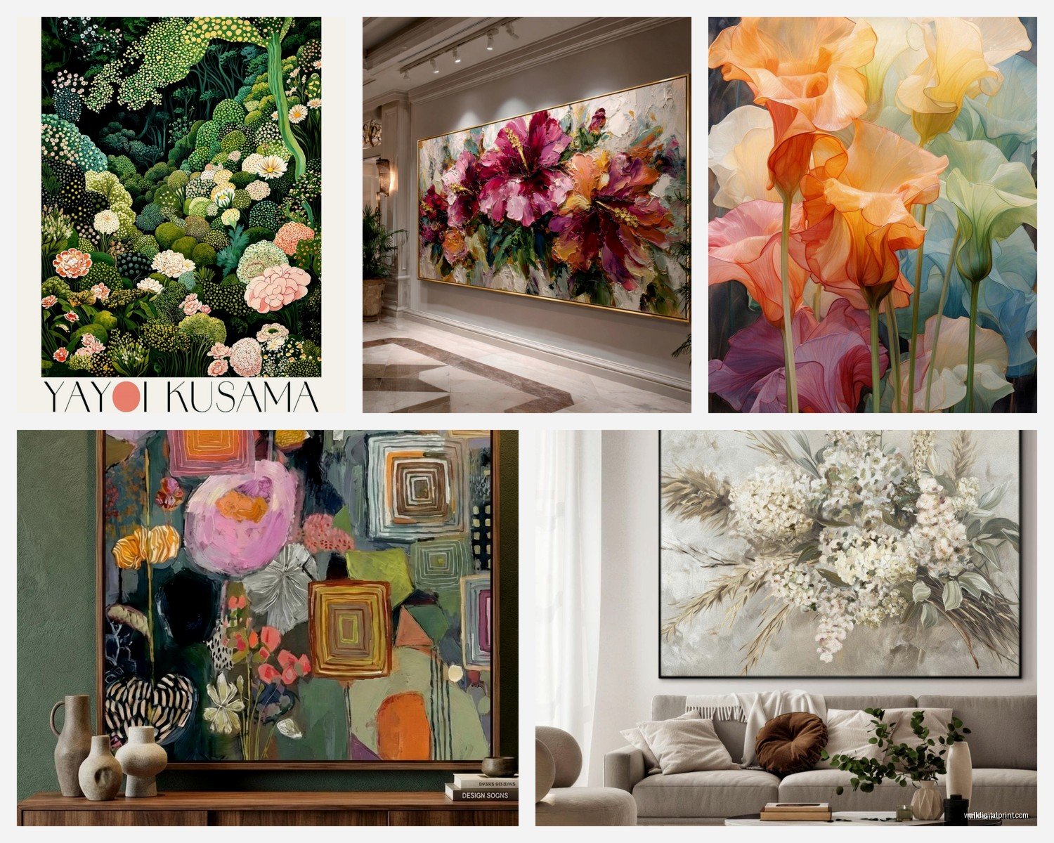 Large Floral Wall Art: Oversized Flower Botanical Designs