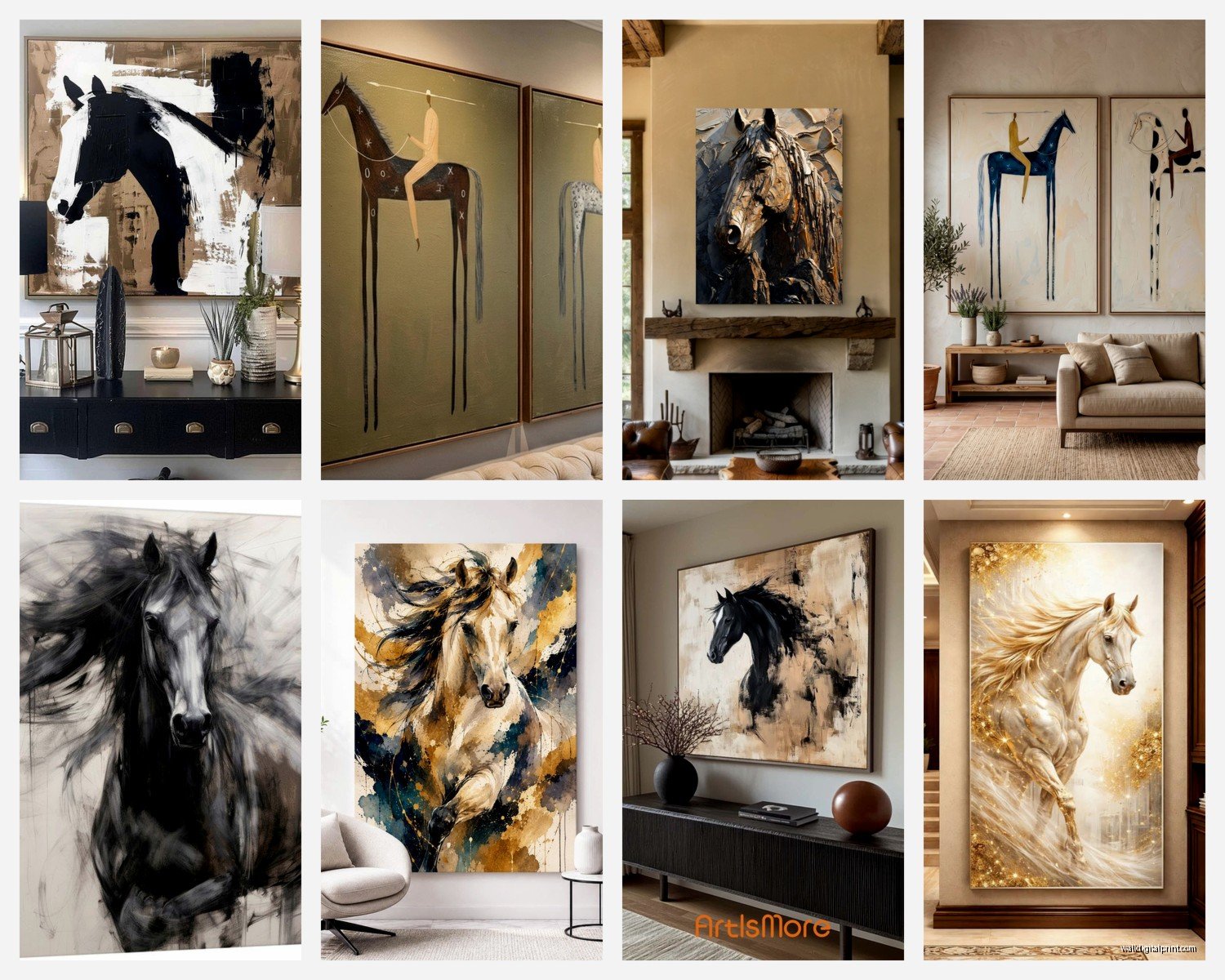Large Horse Wall Art: Oversized Equestrian Stallion Pieces