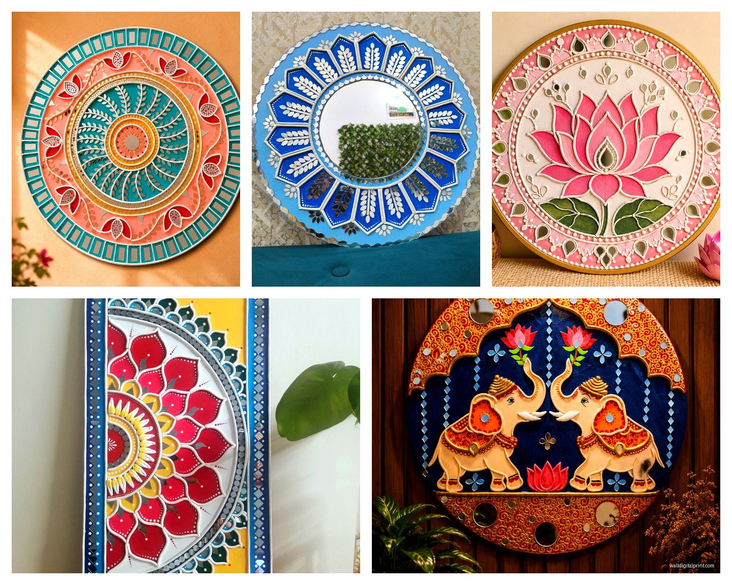 Lippan Wall Art: Indian Mirror Relief Traditional Craft