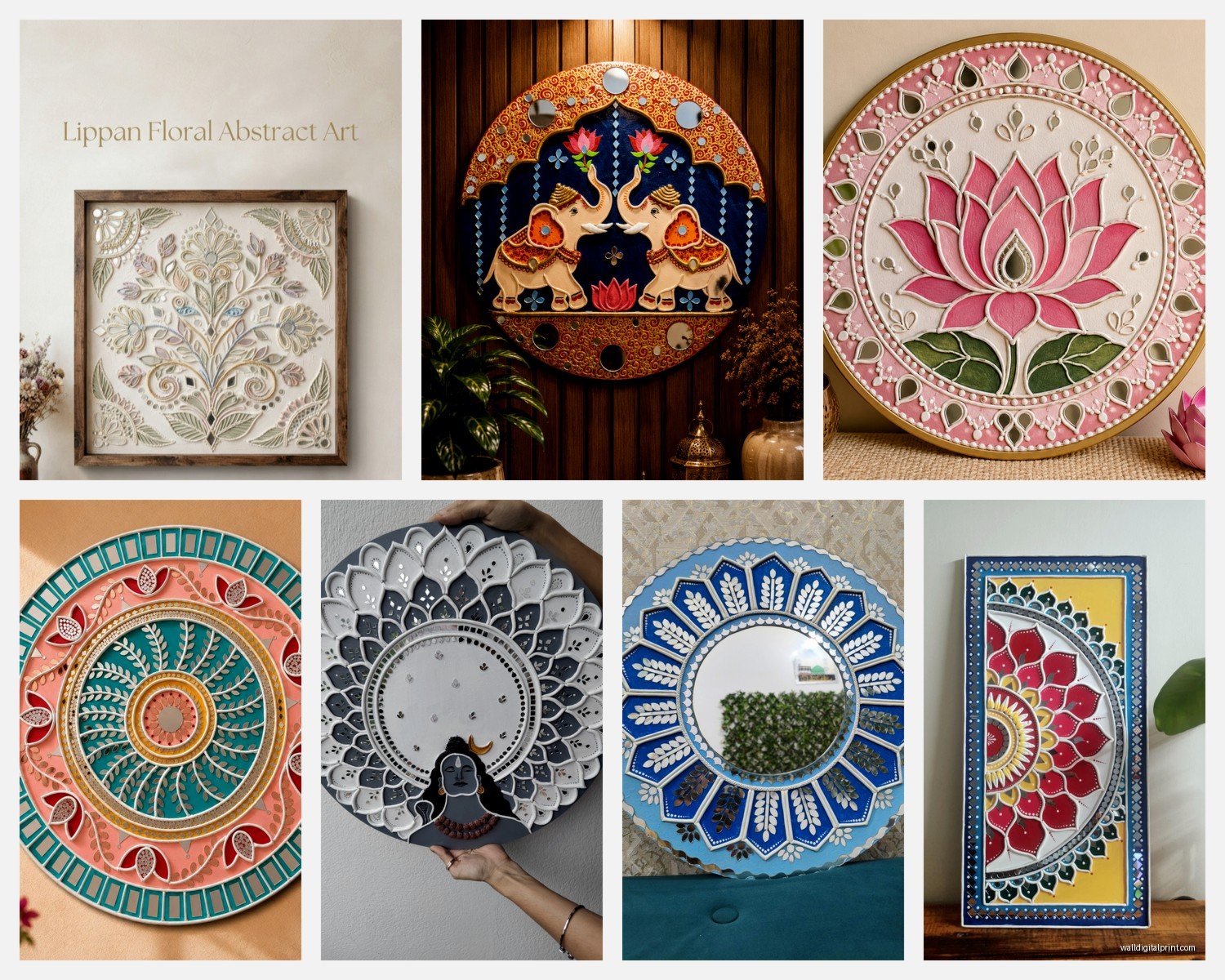 Lippan Wall Art: Indian Mirror Relief Traditional Craft
