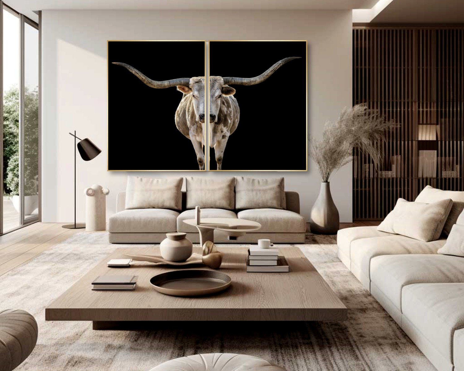 Longhorn Wall Art: Texas Cattle Western Ranch Decor