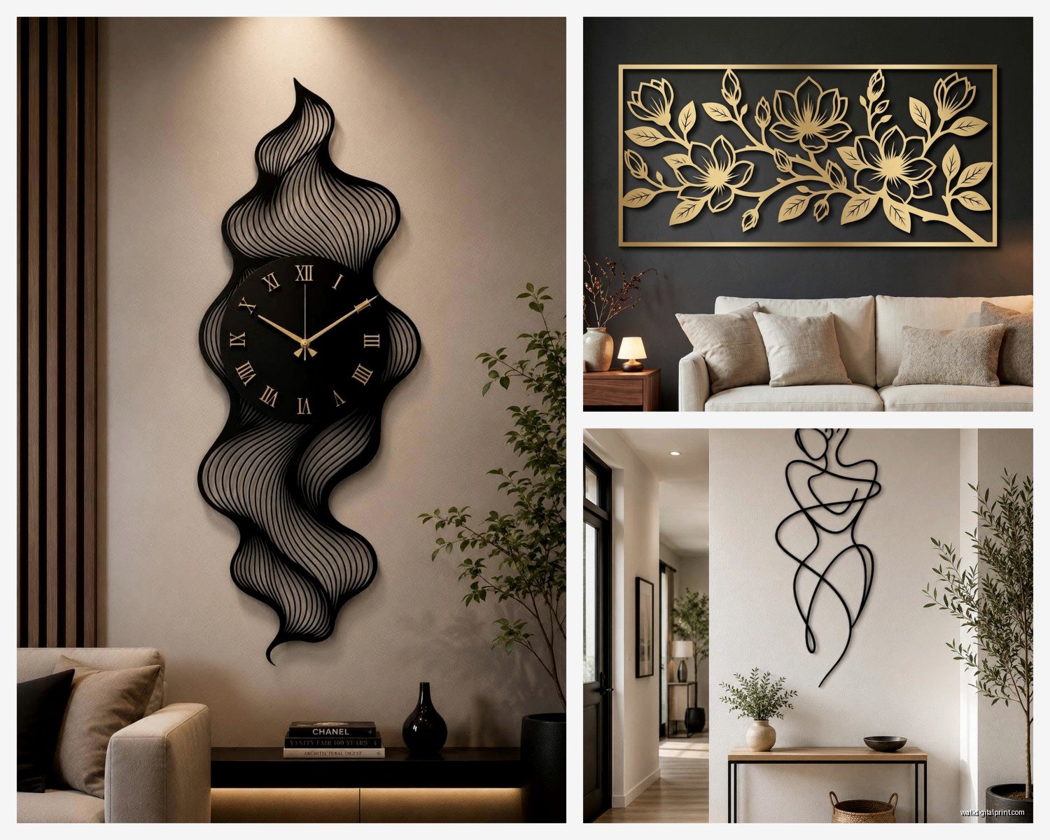Metal Wall Art Decor for Living Room: Sculptural Main Space