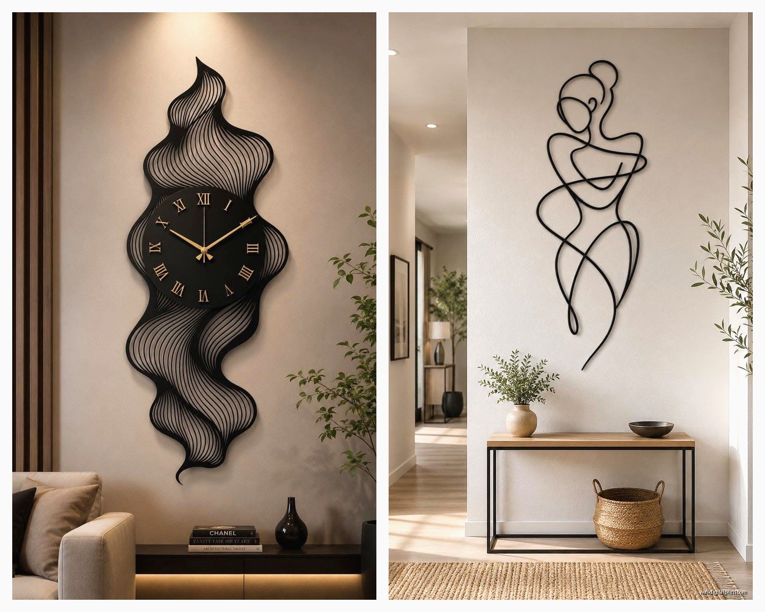 Metal Wall Art Decor for Living Room: Sculptural Main Space