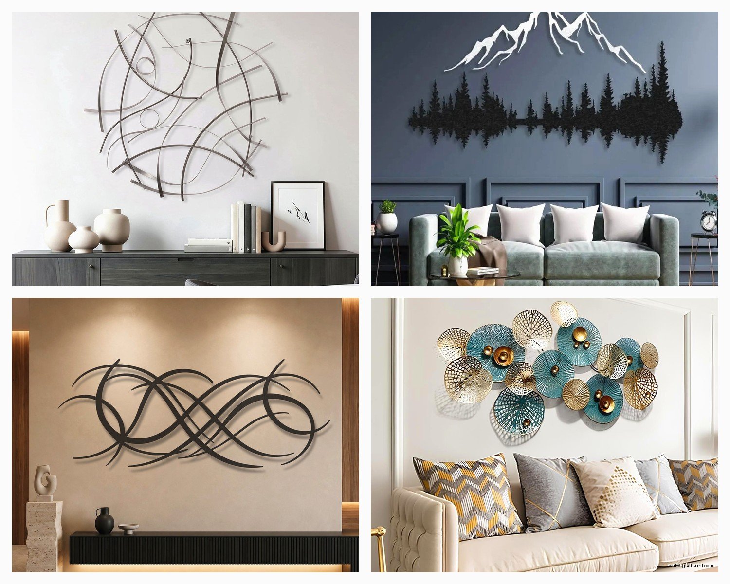 Metal Wall Art for Bedroom: Sculptural Sleep Space Decor
