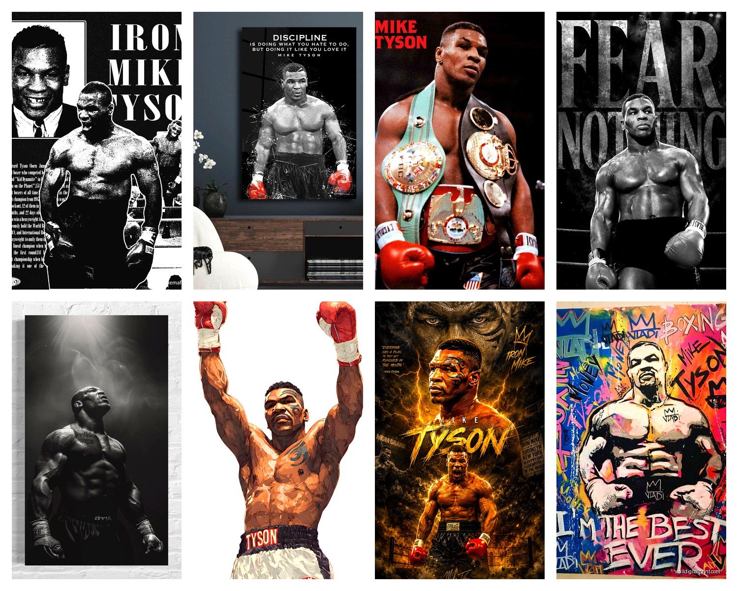Mike Tyson Wall Art: Boxing Legend Sports Champion Icon