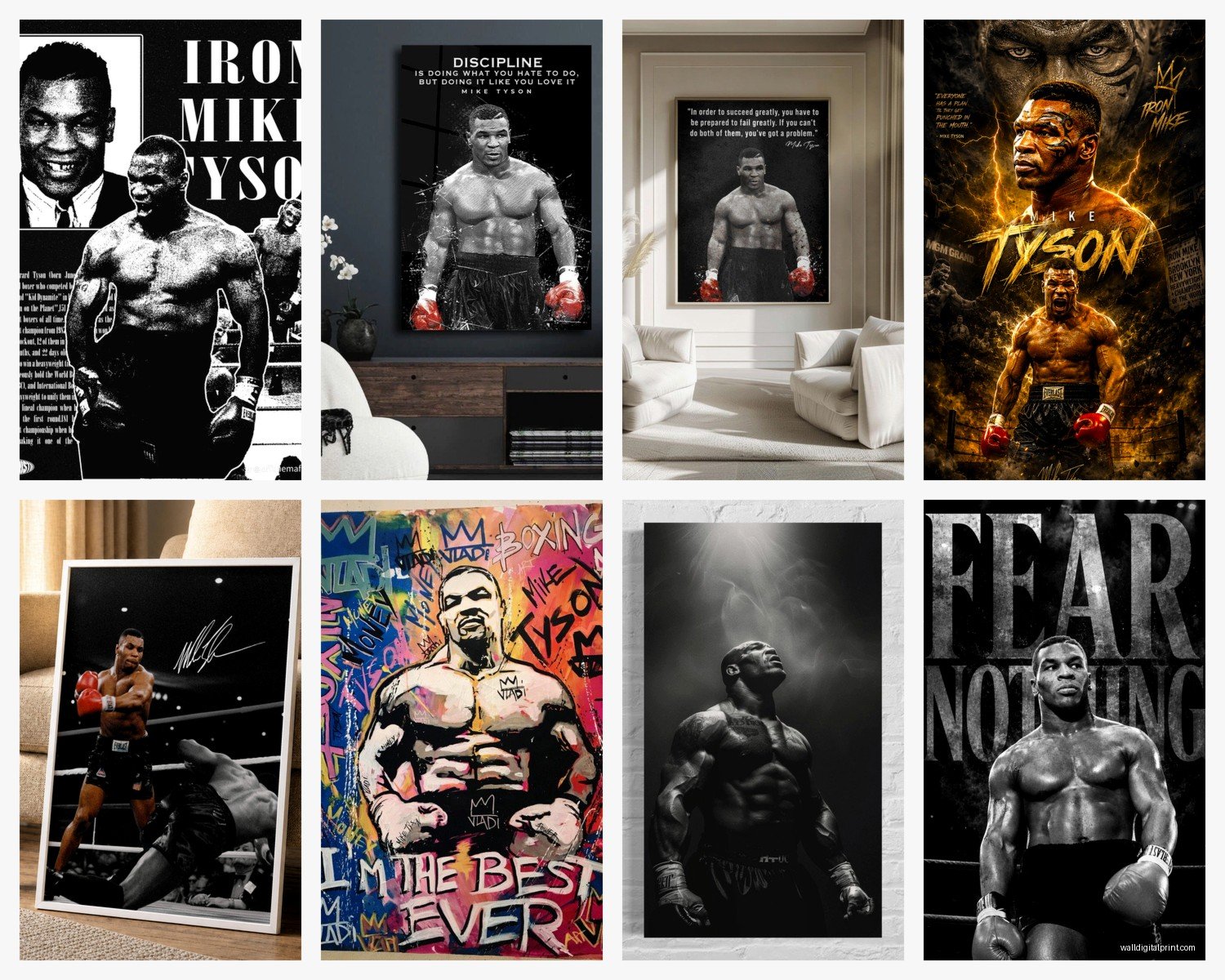Mike Tyson Wall Art: Boxing Legend Sports Champion Icon