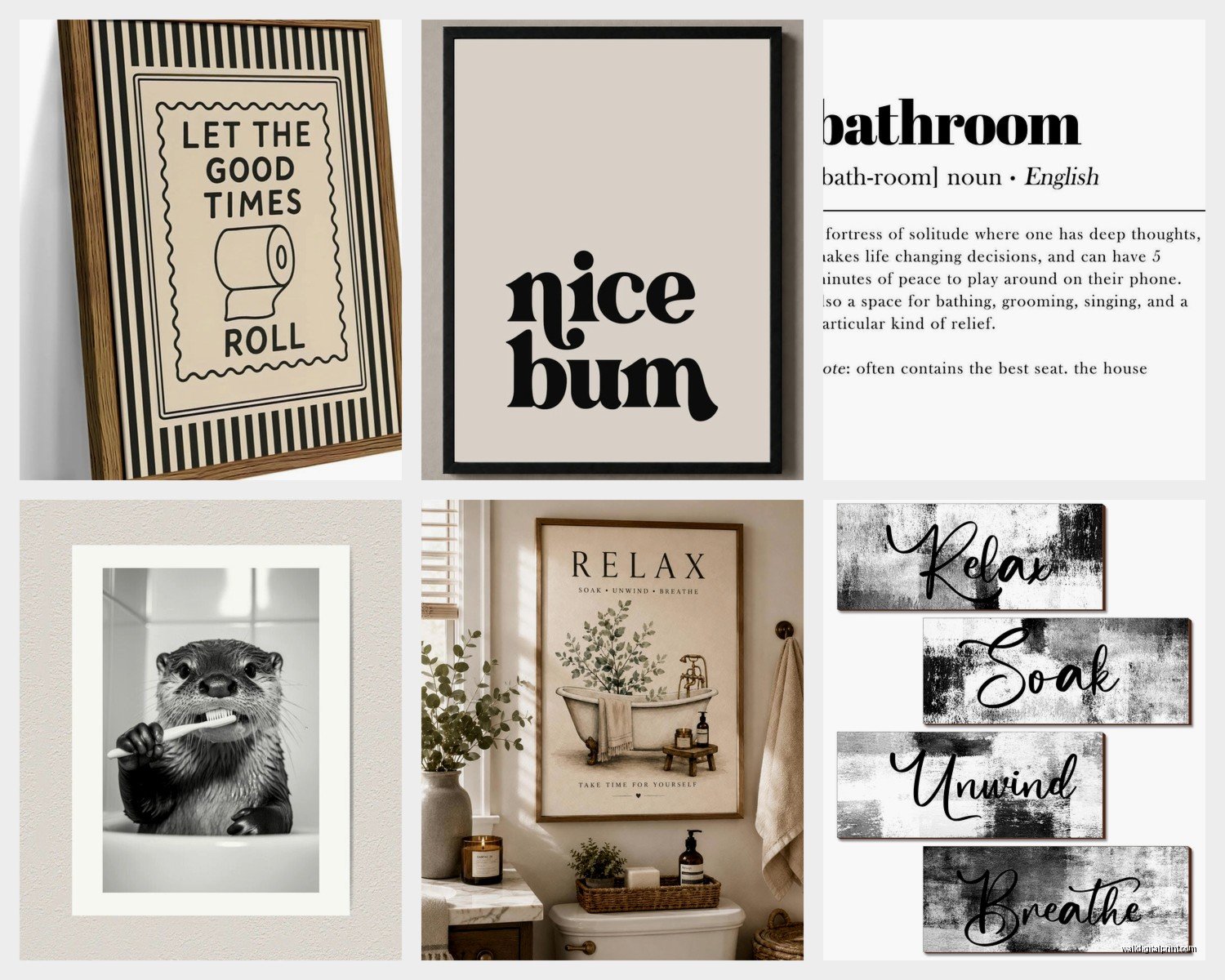 Modern Bathroom Wall Art: Contemporary Clean Bath Designs