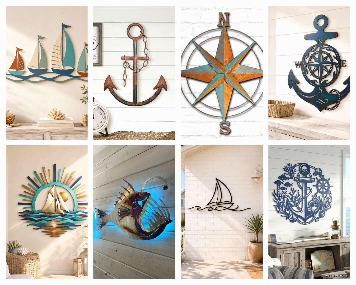 Nautical Metal Wall Art: Sculptural Sailing Ocean Designs