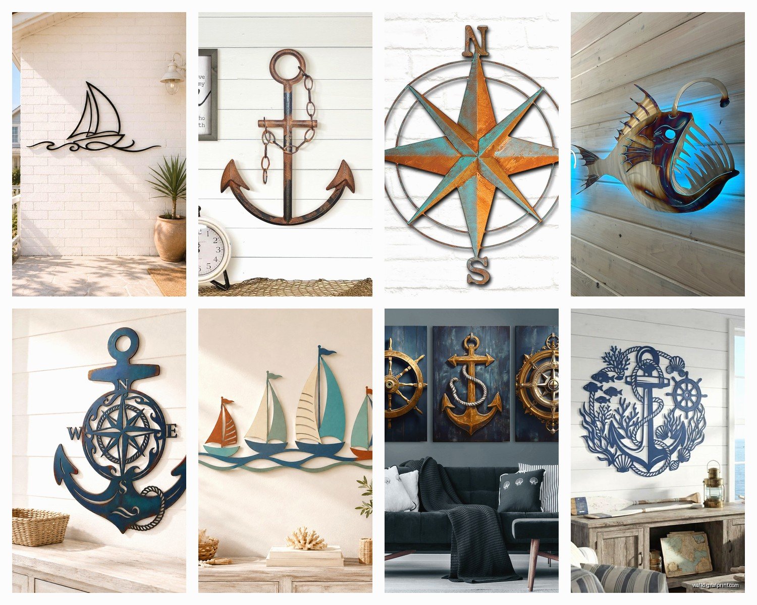 Nautical Metal Wall Art: Sculptural Sailing Ocean Designs