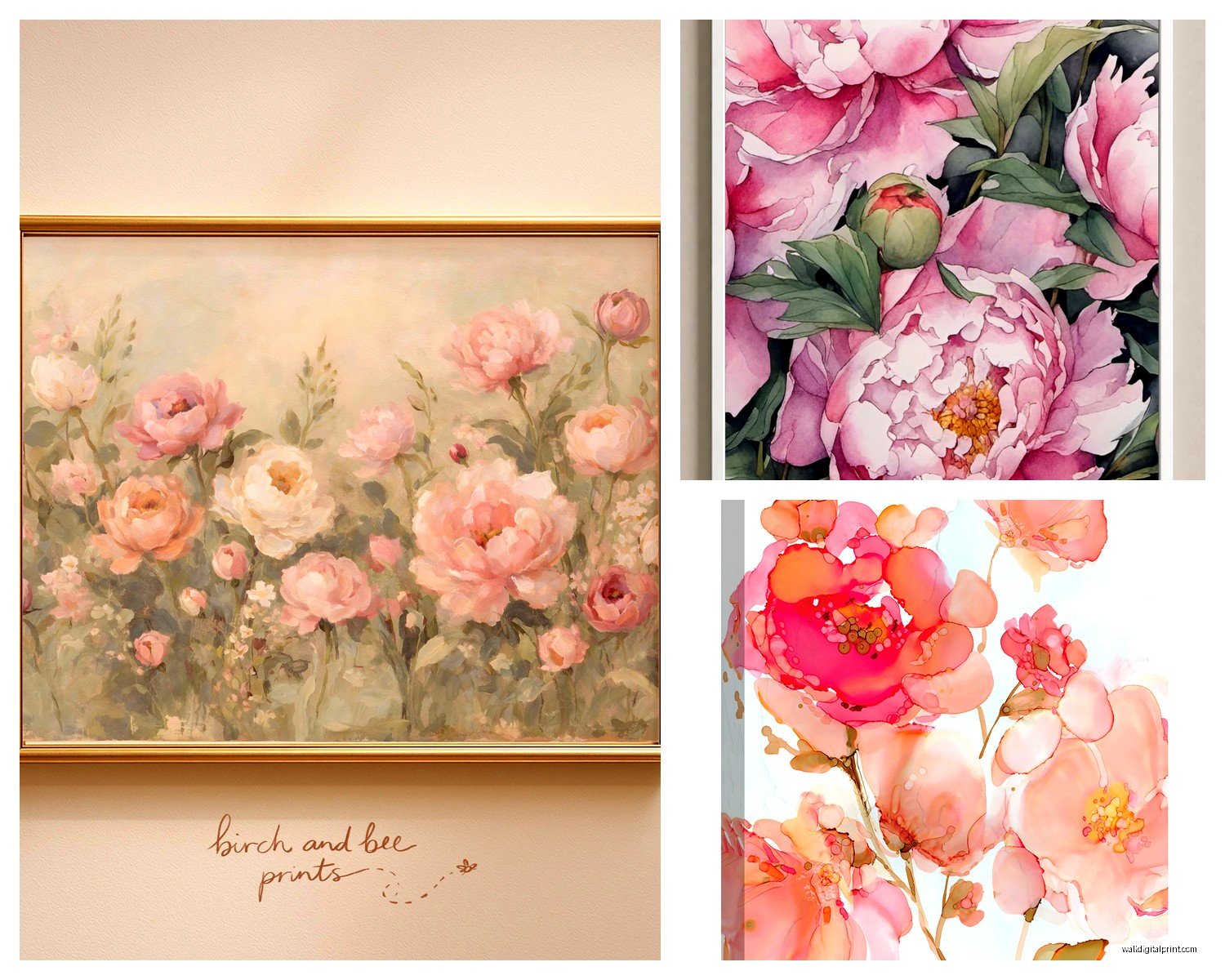Peony Wall Art: Pink Flower Romantic Garden Bloom