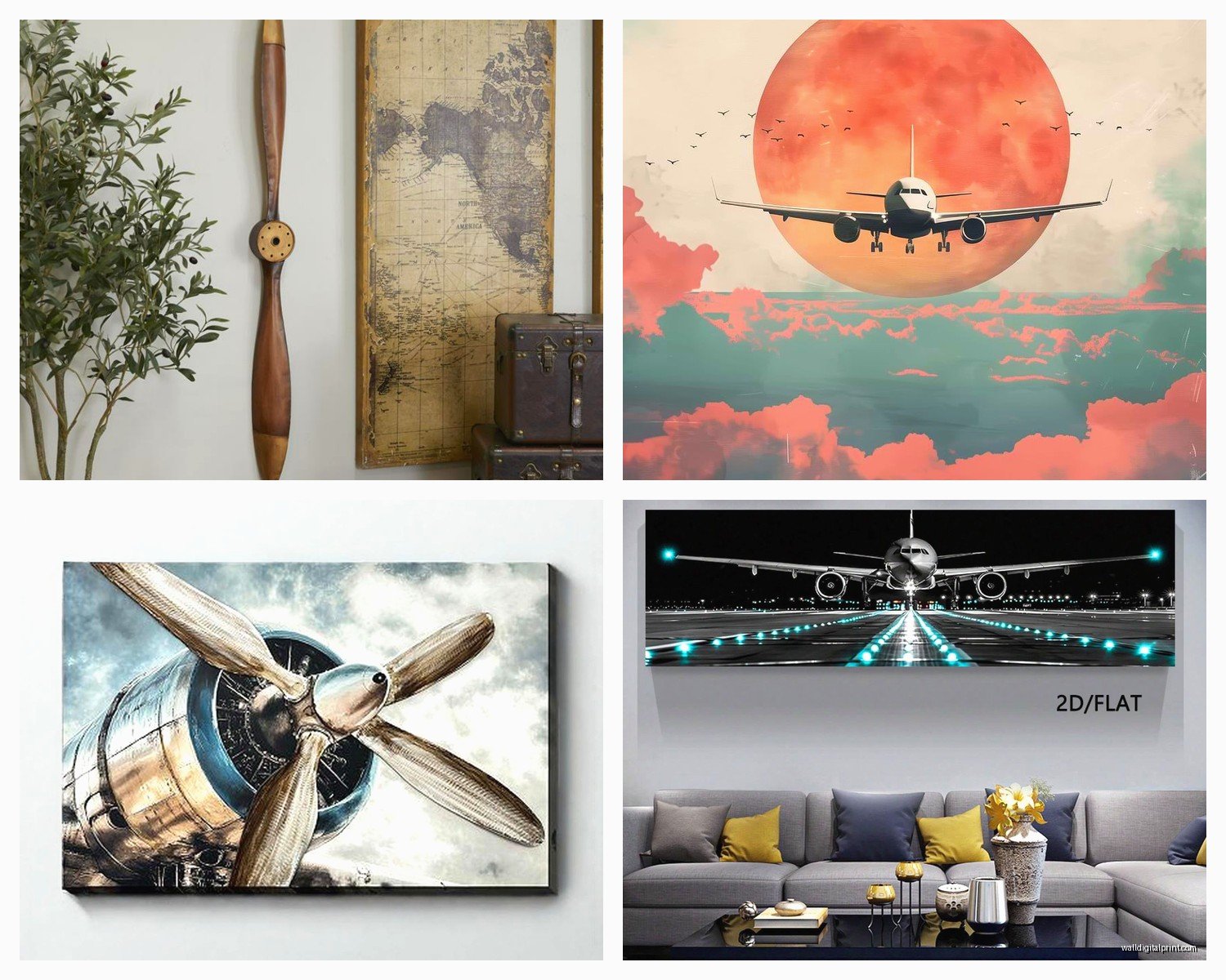 Plane Wall Art: Aircraft Airplane Aviation Flight Decor