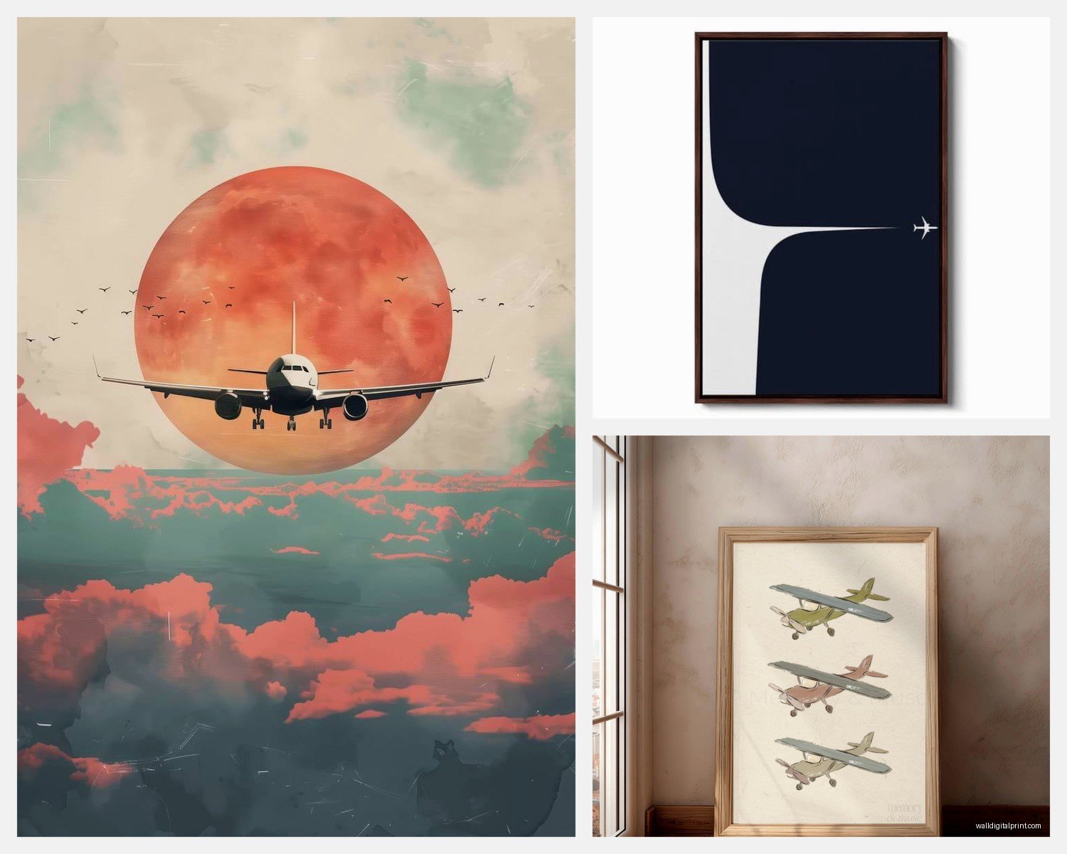 Plane Wall Art: Aircraft Airplane Aviation Flight Decor