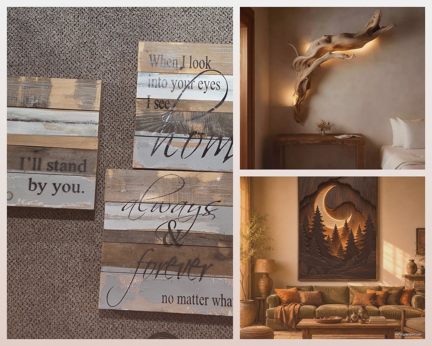 Rustic Wooden Wall Art: Distressed Farmhouse Wood Designs