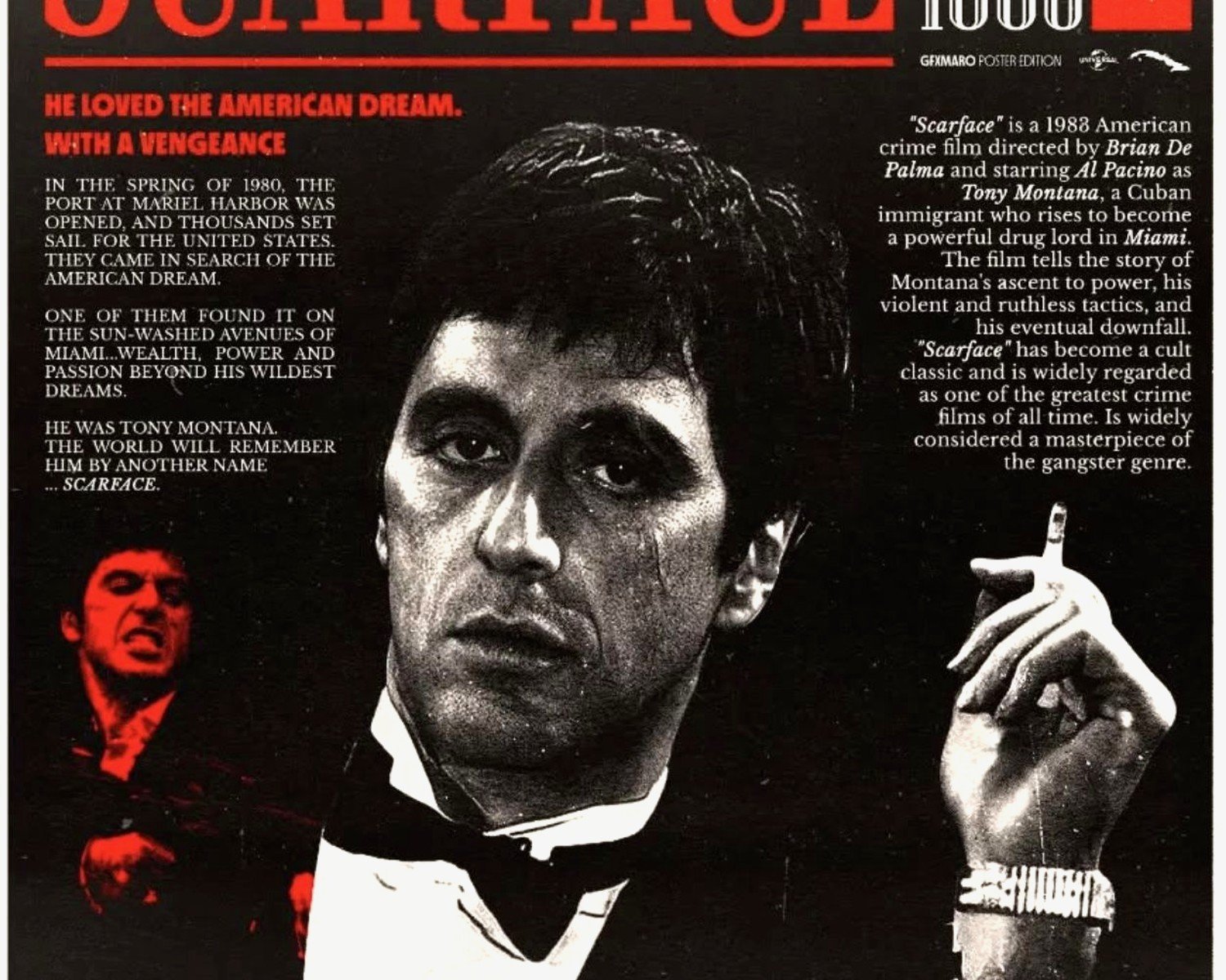 Scarface Wall Art: Gangster Movie Al Pacino Tony Montana