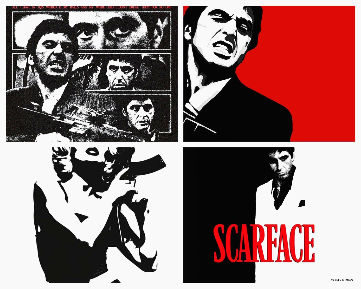 Scarface Wall Art: Gangster Movie Al Pacino Tony Montana