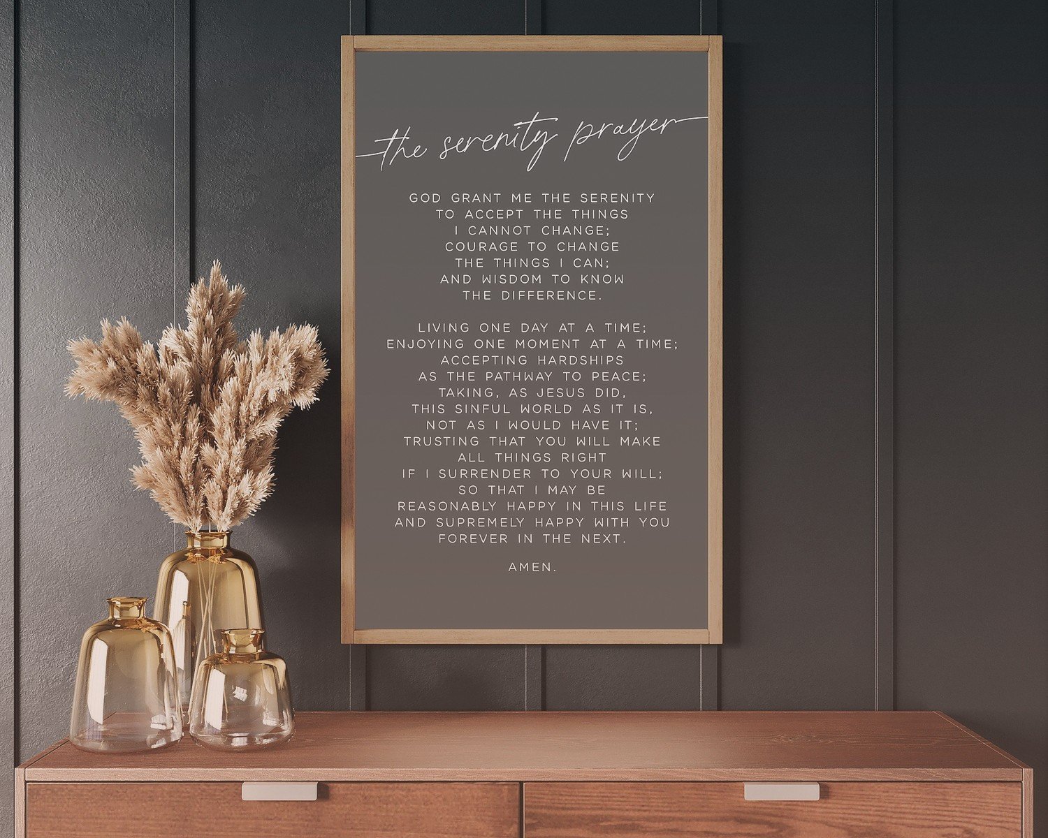 Serenity Prayer Wall Art: Recovery AA Spiritual Text