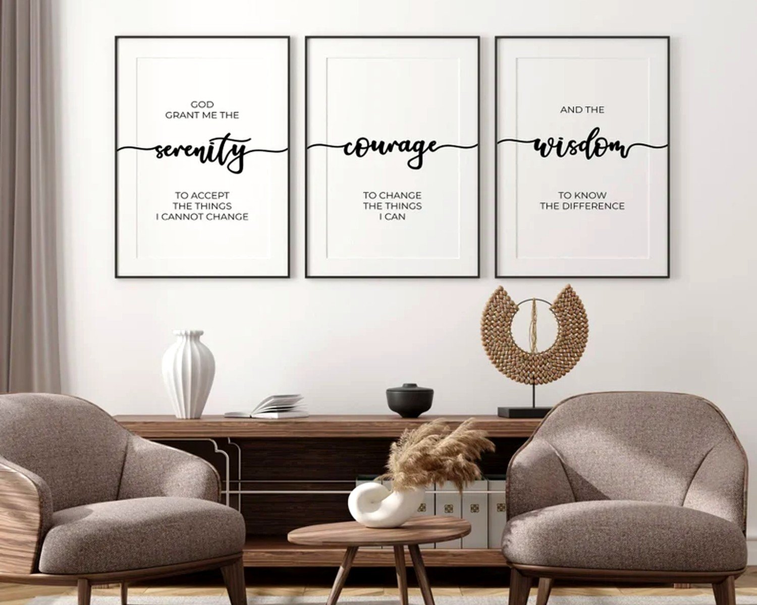 Serenity Prayer Wall Art: Recovery AA Spiritual Text