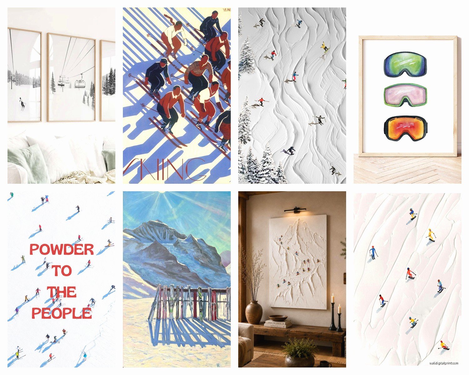 Ski Wall Art: Mountain Snow Winter Sports Alpine